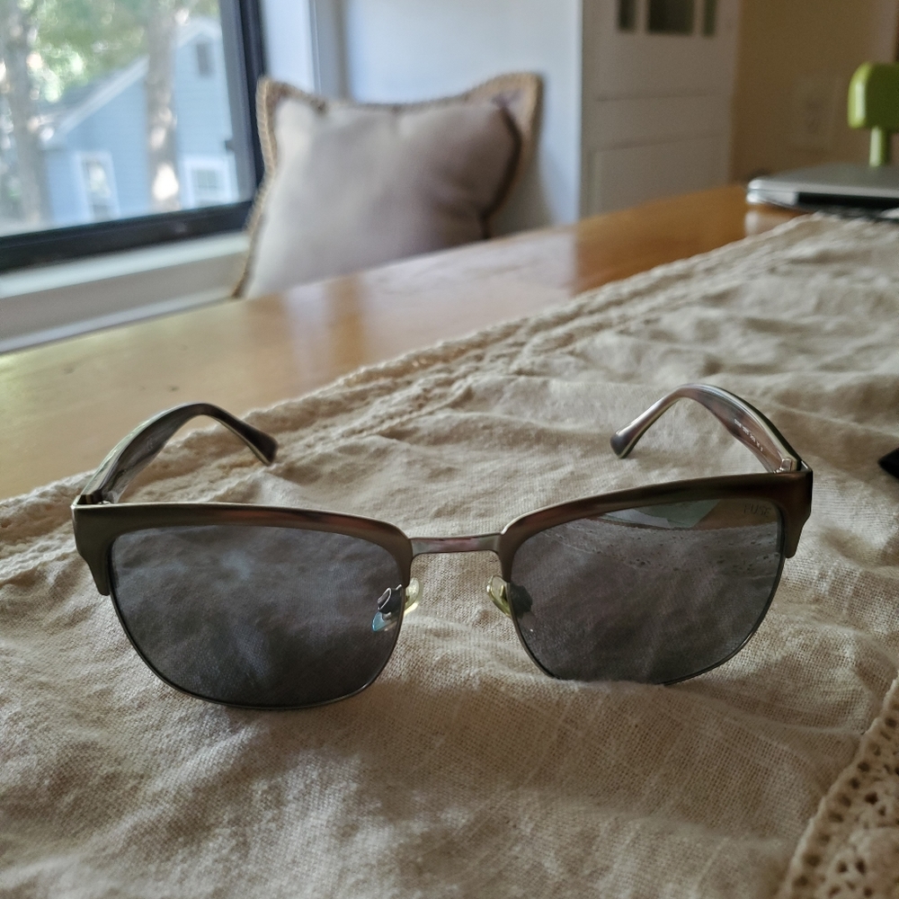 Dolce & Gabbana metal rim tortoise polarized sunglasses